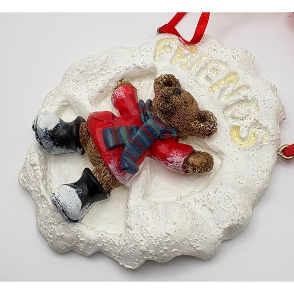 Kurt S Adler Holly Bearies Friends Christmas Tree Ornament Snow Angel Vintage - Picture 5 of 6
